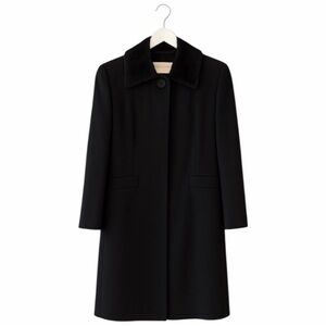 MODA PER DUE Black Jacket w/Faux Fur Collar & Black Bow - Size M